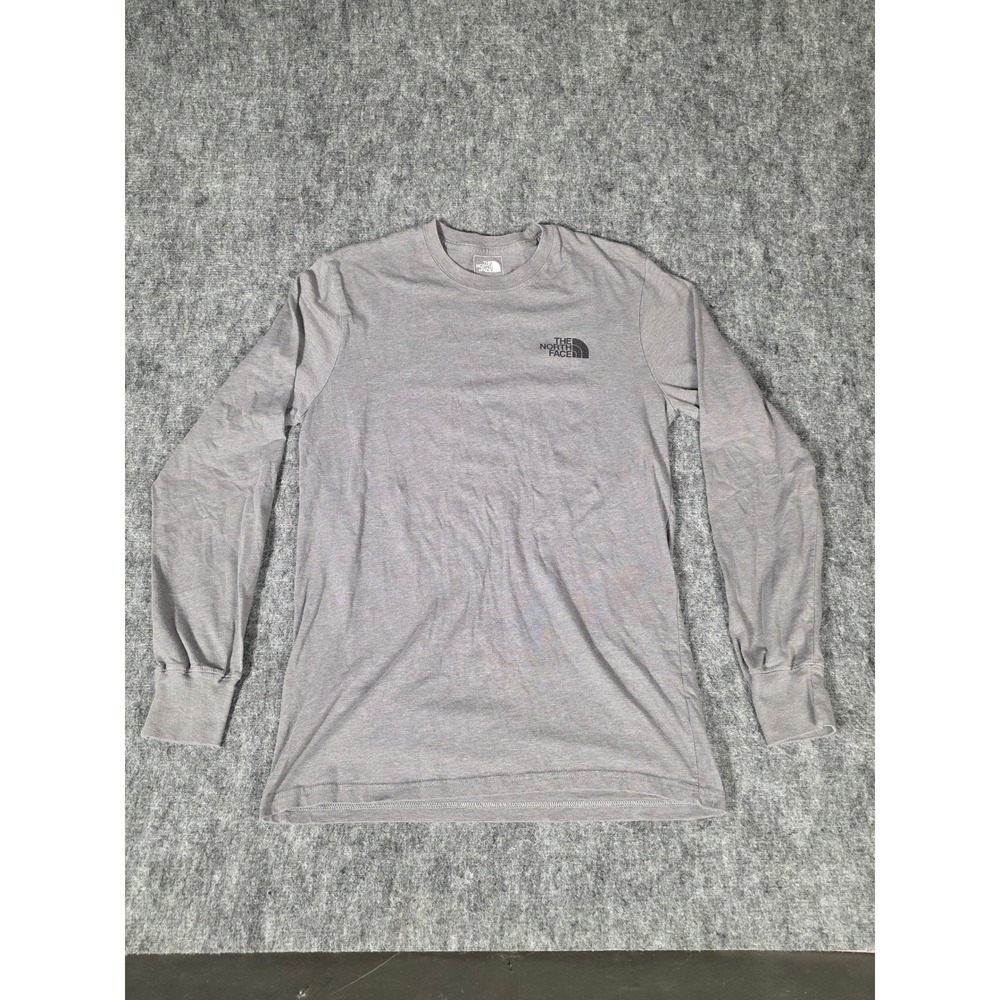 The North Face Mens Shirt Half Dome S Gray Long Sleeve Cotton Tee AX50489